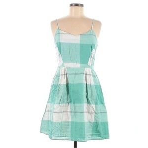 Mint Green & White Plaid Dress